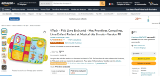 VTech - P'tit Livre Enchanté - Mes Premières Comptines, à 9,99€