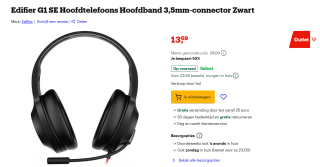 Edifier G1 SE Gaming Headset voor €13,79 bij Bol