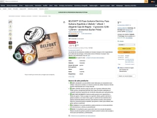 20 Puas Guitarra Electrica Española e Ukelele BELFORT + eBook + elegante Caja de Regalo 4 grosores 0,46-1,20mm por 5,75€