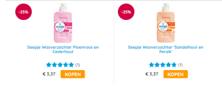 Seepje wasverzachter met 25% korting