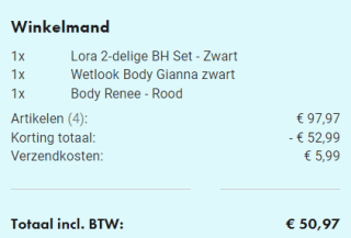 Kortingscode voor 2 + 1 gratis op alle lingerie bij EasyToys