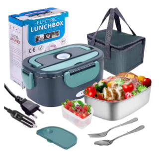 Fiambrera eléctrica de 1,5 L y 40W 220V, enchufe 220V + enchufe encendedor coche por 12,93€