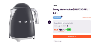 SMEG KLF03GREU - Waterkoker - Leigrijs - 1,7L voor €79,95 bij Ibood