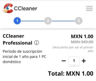 CCleaner Professional a $1 MXN por un año