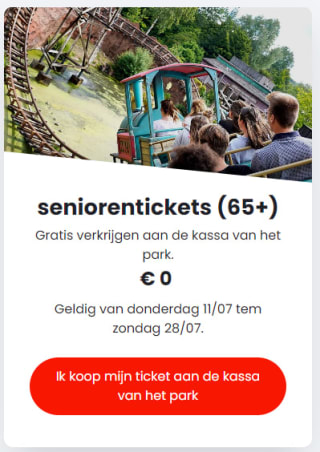 Gratis toegang voor Walibi Belgium voor senioren (65+)