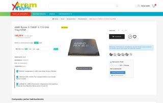 Procesador AMD Ryzen 5 7500F 3.7/5 GHz Tray/OEM por solo 145,39€