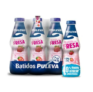 6 botellas de batido de fresa PULEVA por solo 7,44€