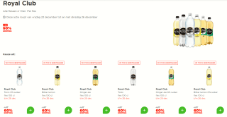 60% korting alle Royal club 1 liter bij de Plus