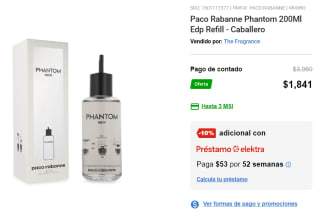 Perfume Paco Rabanne Phantom 200ml por $1,841 | Elektra