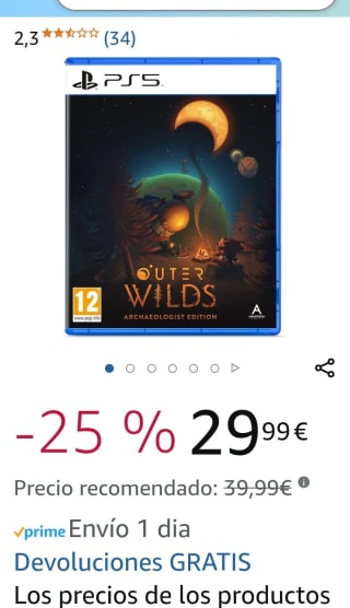 Outer Wilds Archaeologist Edition PS5 por 29,99€.