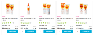 50% korting op Vision & P20 Zonverzorging bij De Online Drogist