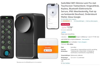 SwitchBot Lock + Keypad Touch bundel voor €179,99 met Amazon Prime