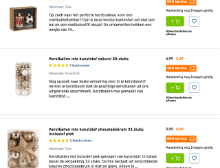 50% korting op alle kerstversiering bij de Gamma