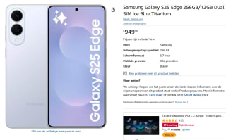 Samsung Galaxy S25 Edge, 256GB opslag Blauw voor €949 bij Amazon