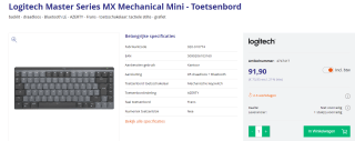 Logitech Master Series MX Mechanical Mini - Toetsenbord voor €91,50 bij Azerty