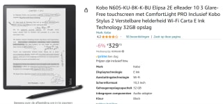 Kobo Elissa 2E ereader voor €329,73 bij Amazon.nl