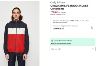 Cortavientos de Hombre Only & Sons ONSGAVIN LIFE HOOD por 14.04€