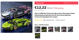 Elektrische RC Auto Constructie Speelgoed 1280-delig voor €12,22 bij Aliexpress