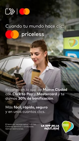 30% de descuento en Mueve Ciudad con Mastercard