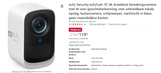 eufy security-Eufycam 3C 4K - 1 beveiligingscamera voor €119 bij Amazon