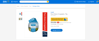 Pavo Entero Cargill congelado de 7 Kg por $13.930