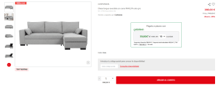 Chaise longue reversible con cama MARLON color gris por 398€