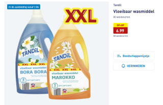 Tandil Vloeibaar wasmiddel 80 wasbeurten voor €6,99 bij de Aldi