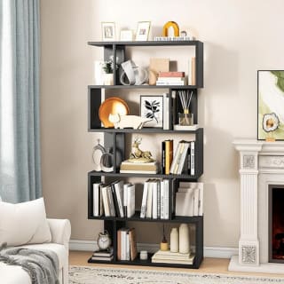 Librería YITAHOME Estantería de 5 Niveles en Forma de S con Forma de Z Industrial con Estructura de Acero por 62,99€