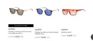 Diverse Lacoste zonnebrillen voor €47,59 p.s. dmv code bij Secret Sales