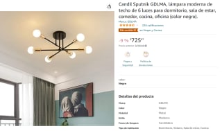 Lámpara de Techo Candil Sputnik a $726 en Amazon