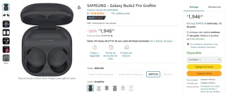 Samsung Galaxy Buds2 Pro por $1,946 en Amazon