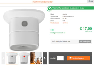 Alecto SMARTCOA10 koolmonoxidemelder voor €17 bij Allekabels