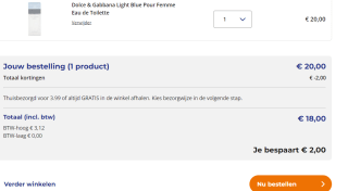 Dolce & Gabbana Light Blue Eau de Toilette Spray voor €18 bij Trekpleister