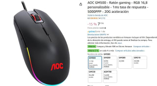 Ratón marca AOC GM500 - RGB 16,8 personalizable por 6,90€
