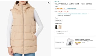 VILA Bodywarmer voor €15 bij Amazon.nl