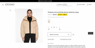 Chaqueta corta plumas Oysho por 39,99€