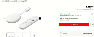 Google Chromecast met Google TV HD 2K voor €29,99 bij de Mediamarkt