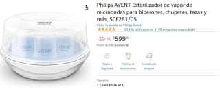 Esterilizador Philips Avent para biberones, chupetes, etc por $599