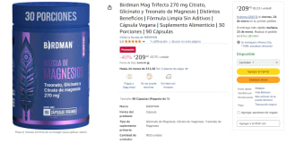 Birdman Mag Trifecta 270mg Citrato en $209 | Descuento Amazon