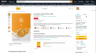 Copos de Maíz by Amazon 500g por 1,53€