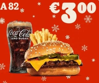 Cheeseburger Menu voor €3,00 bij Burger King