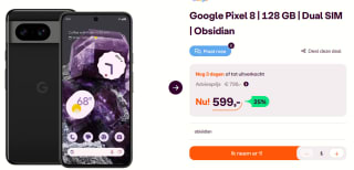 Google Pixel 8 8/128GB Black voor €599 bij Ibood