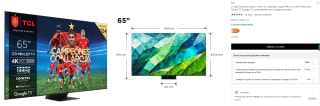 TV QD-MiniLED 65" TCL 65C855, QLED PRO 4K HDR Premium por 869€