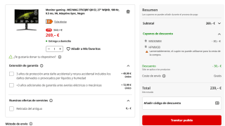 30€ descuento extra en monitores MSI en Mediamarkt