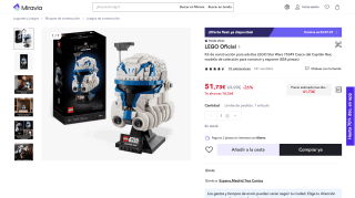 LEGO Casco del Capitán Rex por 41,73€