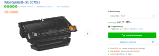 Tefal Optigrill + XL contactgrill voor €114 na cashback bij Coolblue
