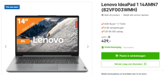 Lenovo IdeaPad 1 14AMN7 (82VF003WMH) voor €429 bij Expert