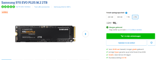 Samsung 970 Evo Plus 2TB voor €98 bij Coolblue