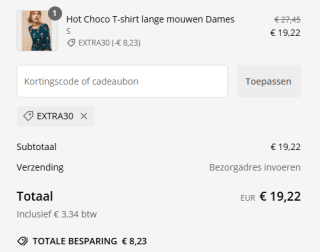 30% extra korting op de kleding sale van SNURK