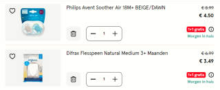Alle A-merk baby accessoires 1+1 gratis bij Etos